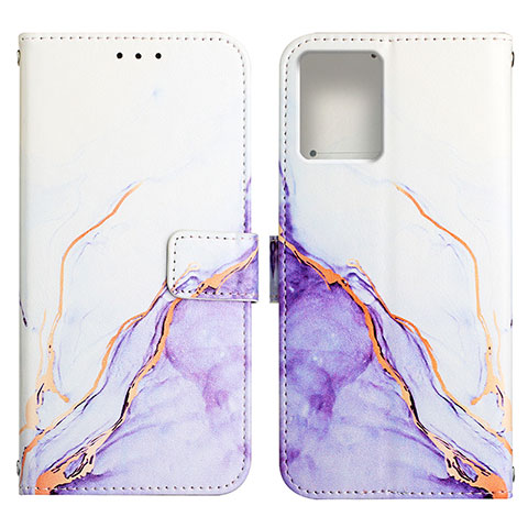 Custodia Portafoglio In Pelle Fantasia Modello Cover con Supporto YB4 per Motorola Moto G 5G (2023) Viola