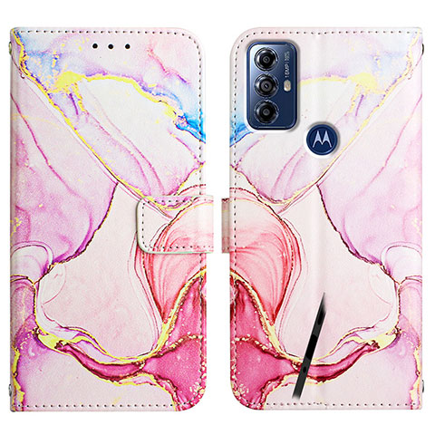 Custodia Portafoglio In Pelle Fantasia Modello Cover con Supporto YB4 per Motorola Moto G Play (2023) Rosa