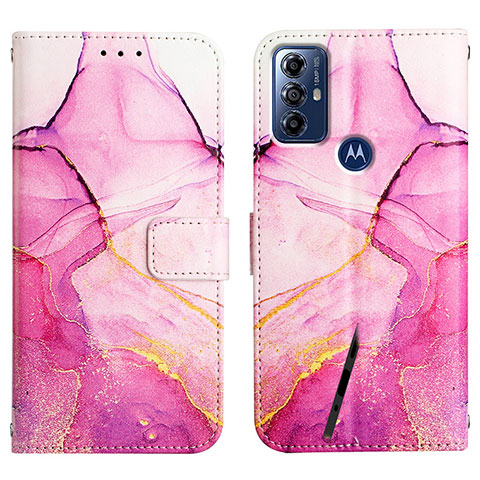 Custodia Portafoglio In Pelle Fantasia Modello Cover con Supporto YB4 per Motorola Moto G Play Gen 2 Rosa Caldo