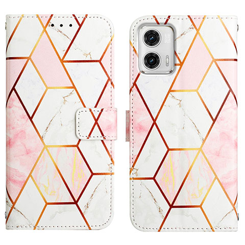 Custodia Portafoglio In Pelle Fantasia Modello Cover con Supporto YB4 per Motorola Moto G73 5G Bianco