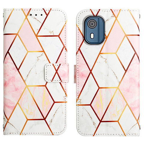 Custodia Portafoglio In Pelle Fantasia Modello Cover con Supporto YB4 per Nokia C02 Bianco