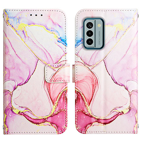 Custodia Portafoglio In Pelle Fantasia Modello Cover con Supporto YB4 per Nokia G22 Rosa