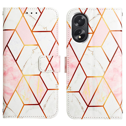 Custodia Portafoglio In Pelle Fantasia Modello Cover con Supporto YB4 per Oppo A18 Bianco