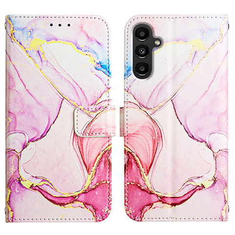 Custodia Portafoglio In Pelle Fantasia Modello Cover con Supporto YB4 per Samsung Galaxy A24 4G Rosa