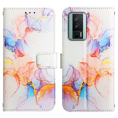 Custodia Portafoglio In Pelle Fantasia Modello Cover con Supporto YB4 per Xiaomi Poco F5 Pro 5G Blu