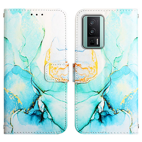 Custodia Portafoglio In Pelle Fantasia Modello Cover con Supporto YB4 per Xiaomi Poco F5 Pro 5G Verde