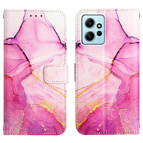 Custodia Portafoglio In Pelle Fantasia Modello Cover con Supporto YB4 per Xiaomi Redmi Note 12 4G Rosa Caldo