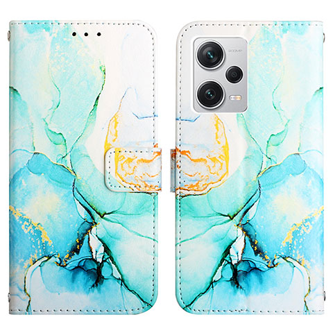 Custodia Portafoglio In Pelle Fantasia Modello Cover con Supporto YB4 per Xiaomi Redmi Note 12 Explorer Verde