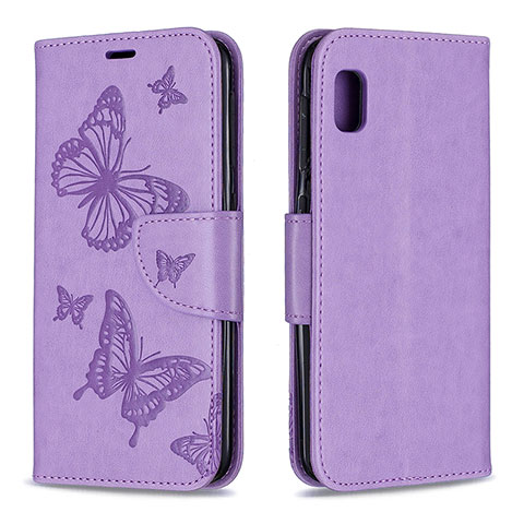 Custodia Portafoglio In Pelle Farfalla Cover con Supporto B01F per Samsung Galaxy A10e Lavanda