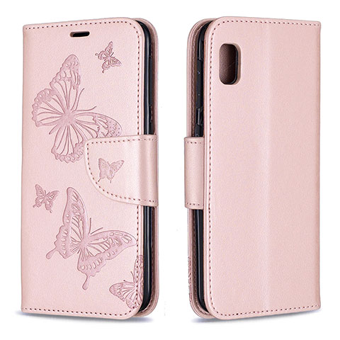 Custodia Portafoglio In Pelle Farfalla Cover con Supporto B01F per Samsung Galaxy A10e Oro Rosa