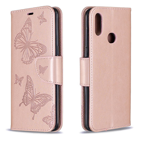 Custodia Portafoglio In Pelle Farfalla Cover con Supporto B01F per Samsung Galaxy A10s Oro Rosa