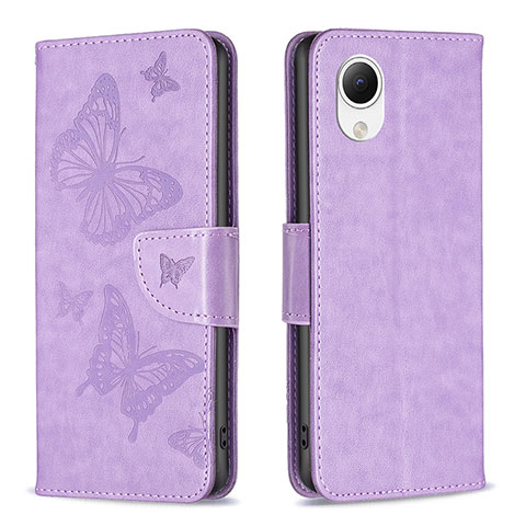 Custodia Portafoglio In Pelle Farfalla Cover con Supporto B01F per Samsung Galaxy A23e 5G Lavanda