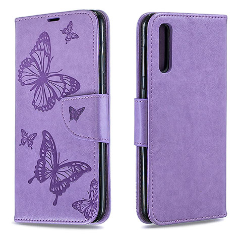 Custodia Portafoglio In Pelle Farfalla Cover con Supporto B01F per Samsung Galaxy A30S Lavanda