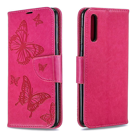 Custodia Portafoglio In Pelle Farfalla Cover con Supporto B01F per Samsung Galaxy A30S Rosa Caldo