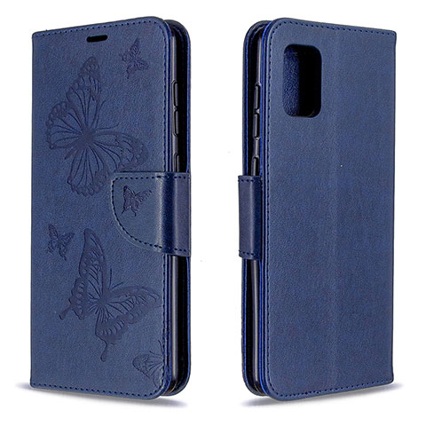 Custodia Portafoglio In Pelle Farfalla Cover con Supporto B01F per Samsung Galaxy A31 Blu