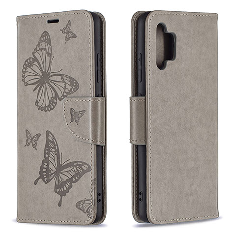 Custodia Portafoglio In Pelle Farfalla Cover con Supporto B01F per Samsung Galaxy A32 4G Grigio