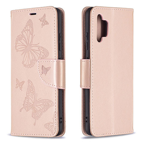 Custodia Portafoglio In Pelle Farfalla Cover con Supporto B01F per Samsung Galaxy A32 4G Oro Rosa