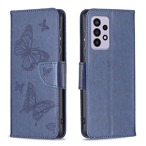 Custodia Portafoglio In Pelle Farfalla Cover con Supporto B01F per Samsung Galaxy A33 5G Blu