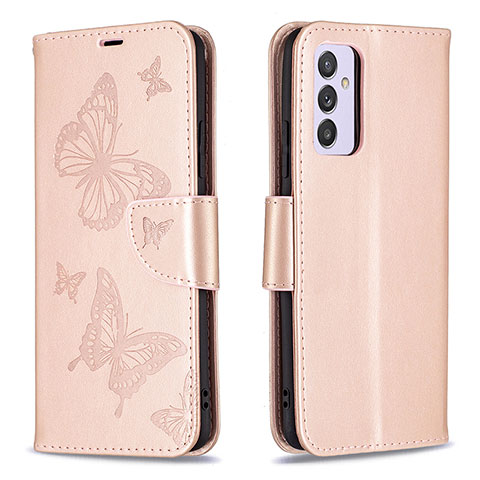 Custodia Portafoglio In Pelle Farfalla Cover con Supporto B01F per Samsung Galaxy A34 5G Oro Rosa