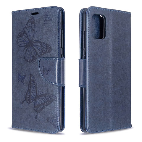 Custodia Portafoglio In Pelle Farfalla Cover con Supporto B01F per Samsung Galaxy A51 4G Blu