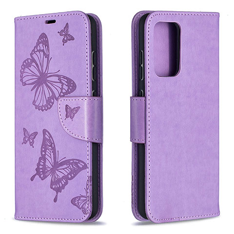 Custodia Portafoglio In Pelle Farfalla Cover con Supporto B01F per Samsung Galaxy A52s 5G Lavanda