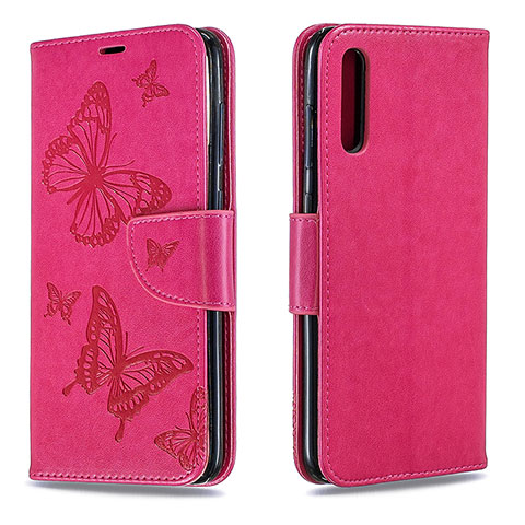 Custodia Portafoglio In Pelle Farfalla Cover con Supporto B01F per Samsung Galaxy A70 Rosa Caldo