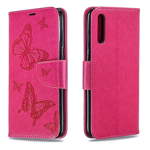 Custodia Portafoglio In Pelle Farfalla Cover con Supporto B01F per Samsung Galaxy A70S Rosa Caldo