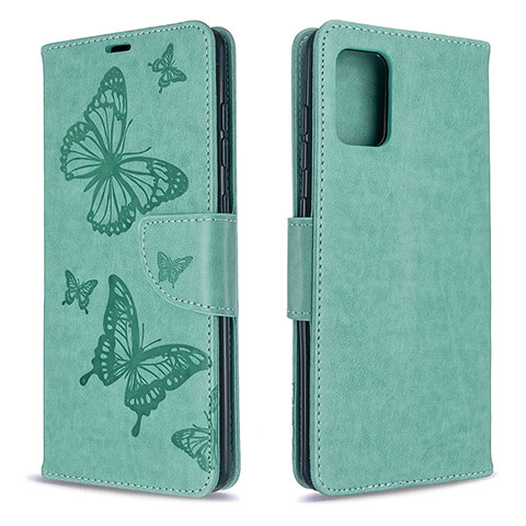 Custodia Portafoglio In Pelle Farfalla Cover con Supporto B01F per Samsung Galaxy A71 5G Verde