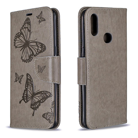 Custodia Portafoglio In Pelle Farfalla Cover con Supporto B01F per Samsung Galaxy M01s Grigio