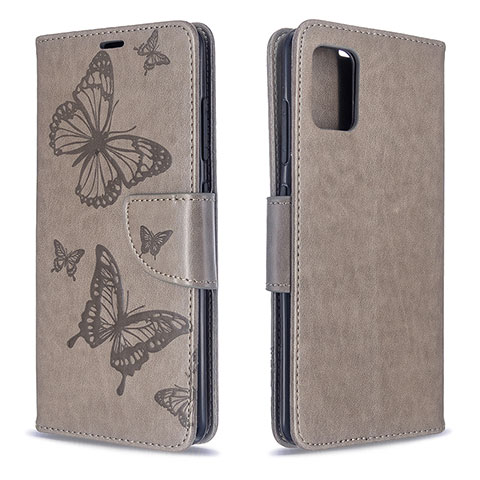 Custodia Portafoglio In Pelle Farfalla Cover con Supporto B01F per Samsung Galaxy M40S Grigio