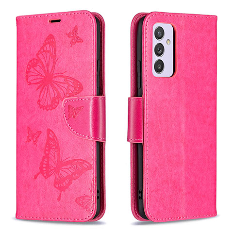 Custodia Portafoglio In Pelle Farfalla Cover con Supporto B01F per Samsung Galaxy Quantum2 5G Rosa Caldo