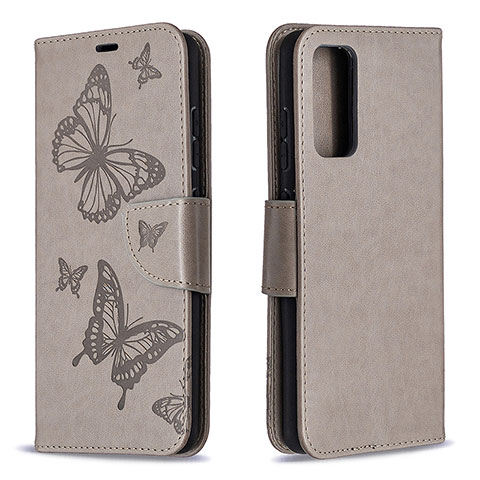 Custodia Portafoglio In Pelle Farfalla Cover con Supporto B01F per Samsung Galaxy S20 FE (2022) 5G Grigio