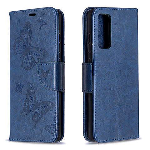 Custodia Portafoglio In Pelle Farfalla Cover con Supporto B01F per Samsung Galaxy S20 FE 4G Blu