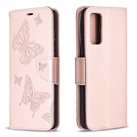 Custodia Portafoglio In Pelle Farfalla Cover con Supporto B01F per Samsung Galaxy S20 FE 4G Oro Rosa