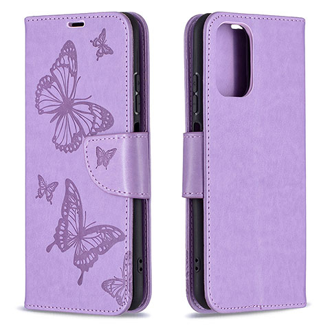 Custodia Portafoglio In Pelle Farfalla Cover con Supporto B01F per Xiaomi Poco M5S Lavanda