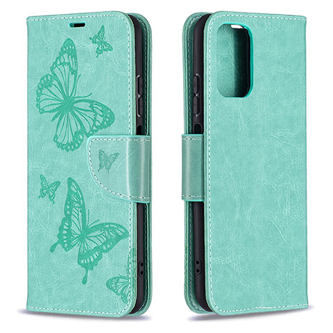 Custodia Portafoglio In Pelle Farfalla Cover con Supporto B01F per Xiaomi Poco M5S Verde