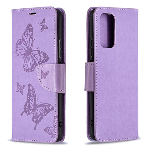 Custodia Portafoglio In Pelle Farfalla Cover con Supporto B01F per Xiaomi Redmi Note 10 Pro Max Lavanda