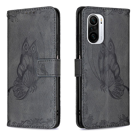 Custodia Portafoglio In Pelle Farfalla Cover con Supporto B02F per Xiaomi Mi 11X 5G Nero