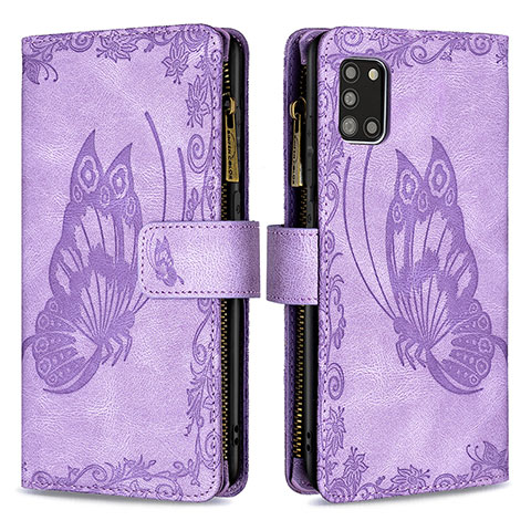 Custodia Portafoglio In Pelle Farfalla Cover con Supporto B03F per Samsung Galaxy A31 Lavanda