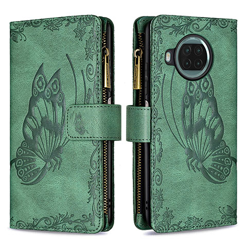 Custodia Portafoglio In Pelle Farfalla Cover con Supporto B03F per Xiaomi Mi 10i 5G Verde