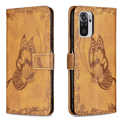 Custodia Portafoglio In Pelle Farfalla Cover con Supporto B03F per Xiaomi Redmi Note 11 SE India 4G Marrone