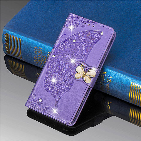 Custodia Portafoglio In Pelle Farfalla Cover con Supporto L01 per Xiaomi Mi 11 Lite 4G Lavanda