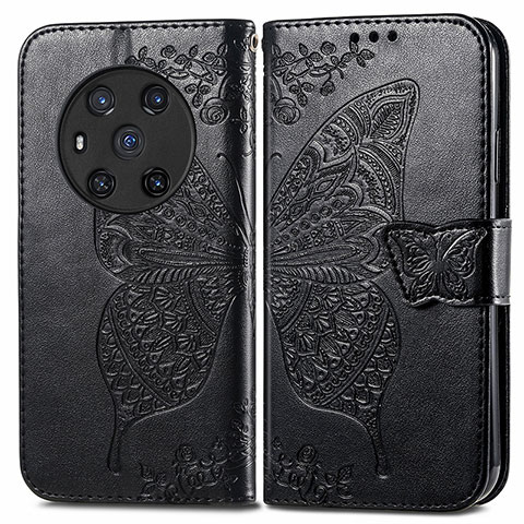 Custodia Portafoglio In Pelle Farfalla Cover con Supporto per Huawei Honor Magic3 5G Nero