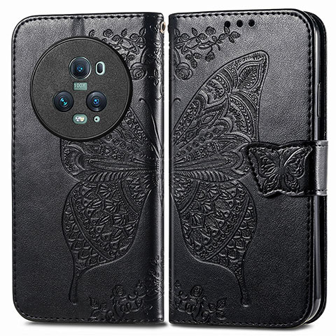 Custodia Portafoglio In Pelle Farfalla Cover con Supporto per Huawei Honor Magic5 Pro 5G Nero