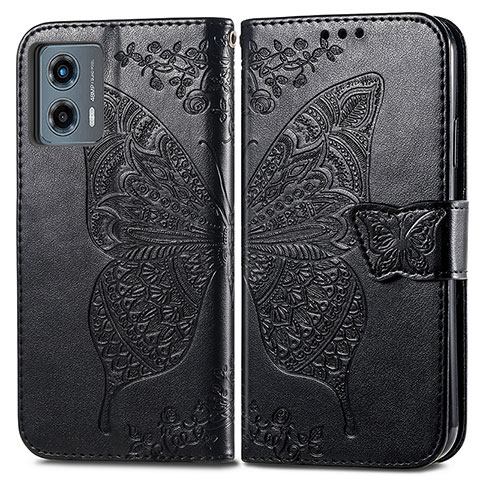 Custodia Portafoglio In Pelle Farfalla Cover con Supporto per Motorola Moto G 5G (2023) Nero