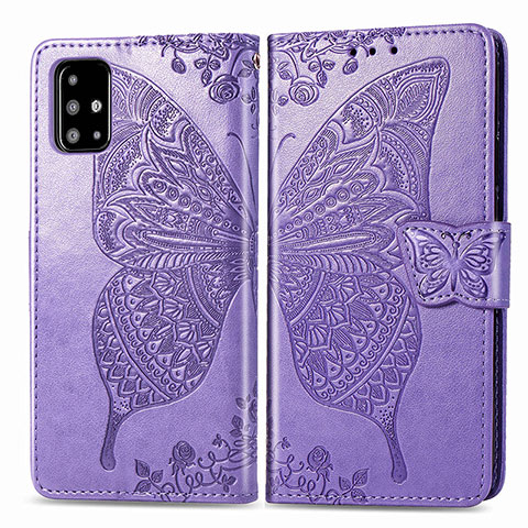 Custodia Portafoglio In Pelle Farfalla Cover con Supporto per Samsung Galaxy A71 5G Lavanda