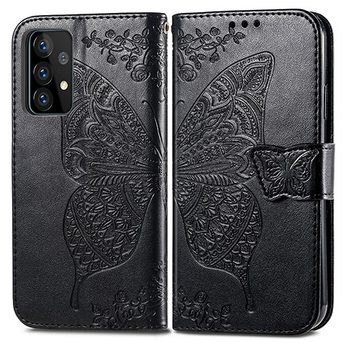 Custodia Portafoglio In Pelle Farfalla Cover con Supporto per Samsung Galaxy A72 5G Nero