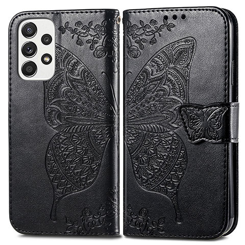 Custodia Portafoglio In Pelle Farfalla Cover con Supporto per Samsung Galaxy A73 5G Nero