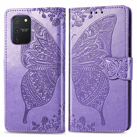 Custodia Portafoglio In Pelle Farfalla Cover con Supporto per Samsung Galaxy A91 Lavanda