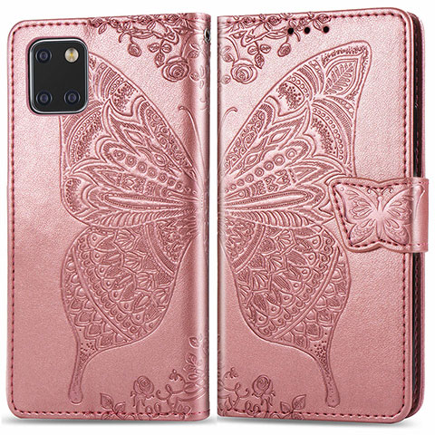 Custodia Portafoglio In Pelle Farfalla Cover con Supporto per Samsung Galaxy M60s Rosa